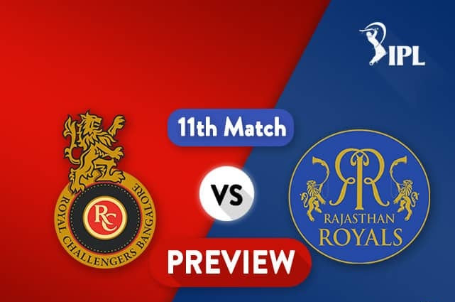 RCB vs RR Live Stream 11th Match of Indian Premier League 2018